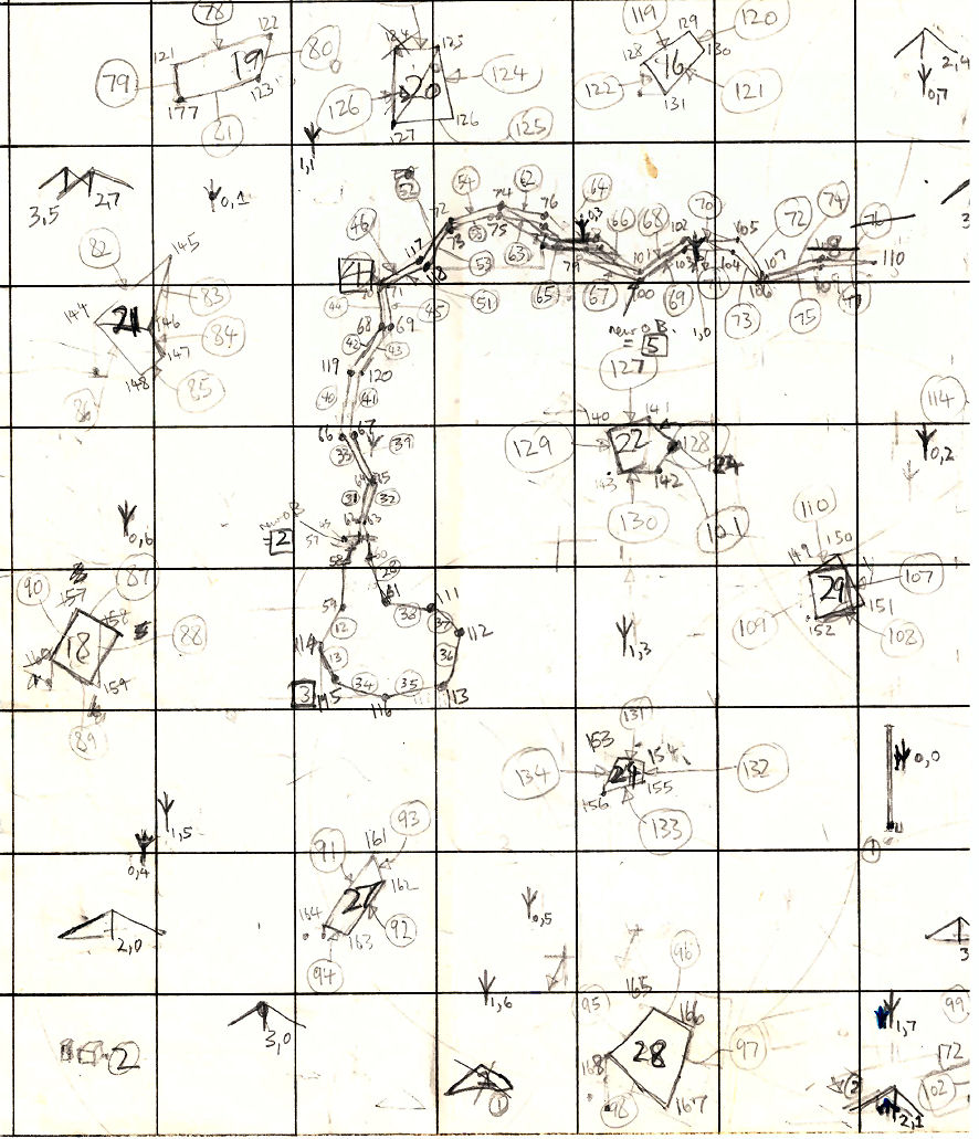 Geoff Crammond's original hand-drawn map for Aviator